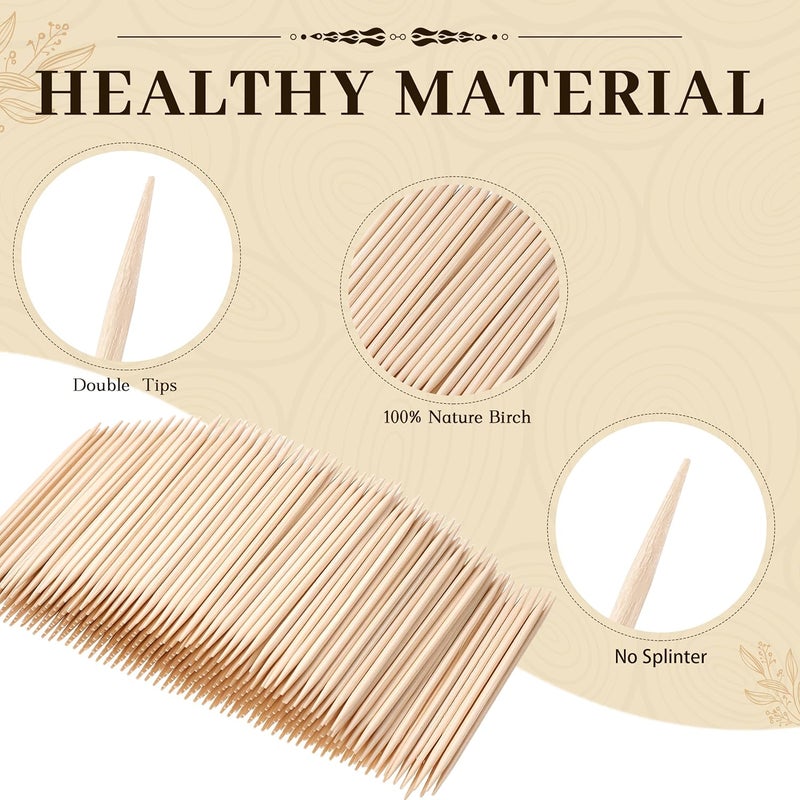 YANPROG Natural Birch Toothpicks for Teeth 300-Pack, 2.5 Inch Wooden Toothpicks for Appetizers, Fruit, and Barbecue, Smooth & Splinter-Free，Parties - Image 2